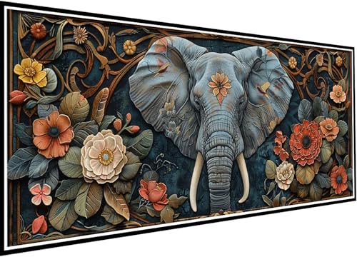 Diamond Painting Erwachsene Groß XXL 100x235cm, Blume Diamant Painting Bilder Elefant Diamant Malerei Set für Anfänger DIY 5D Eckige Steine Strass Kreuzstich Set Als Geschenk für Wand Deko 93-pA Diamond Painting Erwachsene Groß XXL 100x235cm, Blume Diamant Painting Bilder Elefant Diamant Malerei Set für Anfänger DIY 5D Eckige Steine Strass Kreuzstich Set Als Geschenk für Wand Deko 93-pA von Wanziho