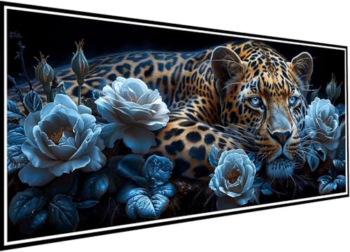Diamond Painting Erwachsene Groß XXL 100x235cm, Blume Diamant Painting Bilder Leopard Diamant Malerei Set für Anfänger DIY 5D Eckige Steine Strass Kreuzstich Set Als Geschenk für Wand Deko 96-p6 Diamond Painting Erwachsene Groß XXL 100x235cm, Blume Diamant Painting Bilder Leopard Diamant Malerei Set für Anfänger DIY 5D Eckige Steine Strass Kreuzstich Set Als Geschenk für Wand Deko 96-p6 von Wanziho
