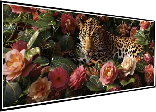 Diamond Painting Erwachsene Groß XXL 100x235cm, Leopard Diamant Painting Bilder Blume Diamant Malerei Set für Anfänger DIY 5D Eckige Steine Strass Kreuzstich Set Als Geschenk für Wand Deko 84-pT Diamond Painting Erwachsene Groß XXL 100x235cm, Leopard Diamant Painting Bilder Blume Diamant Malerei Set für Anfänger DIY 5D Eckige Steine Strass Kreuzstich Set Als Geschenk für Wand Deko 84-pT von Wanziho