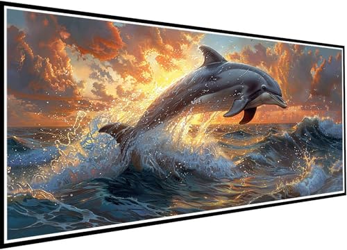 Diamond Painting Erwachsene Groß XXL 90x210cm, Delphin Diamant Painting Bilder Tier Diamant Malerei Set für Anfänger Kinder DIY 5D Eckige Steine Strass Kreuzstich Set Als Geschenk für Wand Deko 44-pC Diamond Painting Erwachsene Groß XXL 90x210cm, Delphin Diamant Painting Bilder Tier Diamant Malerei Set für Anfänger Kinder DIY 5D Eckige Steine Strass Kreuzstich Set Als Geschenk für Wand Deko 44-pC von Wanziho