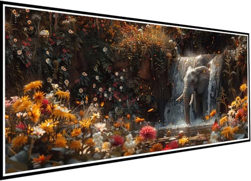 Diamond Painting Erwachsene Groß XXL 90x210cm, Elefant Diamant Painting Bilder Wasserfall Diamant Malerei Set für Anfänger DIY 5D Eckige Steine Strass Kreuzstich Set Als Geschenk für Wand Deko 80-p0 Diamond Painting Erwachsene Groß XXL 90x210cm, Elefant Diamant Painting Bilder Wasserfall Diamant Malerei Set für Anfänger DIY 5D Eckige Steine Strass Kreuzstich Set Als Geschenk für Wand Deko 80-p0 von Wanziho