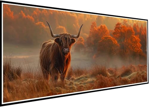 Diamond Painting Erwachsene Groß XXL 90x210cm, Ochse Diamant Painting Bilder Tier Diamant Malerei Set für Anfänger Kinder DIY 5D Eckige Steine Strass Kreuzstich Set Als Geschenk für Wand Deko 17-pB von Wanziho