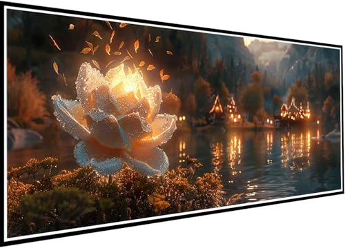 Diamond Painting Erwachsene Rose, 5D Diamant Painting Bilder Blume DIY Diamant Kunst Malerei Stickerei Set für Kinder Anfänger, Mosaikherstellung Bastelset Erwachsene für Haus Wanddeko 20x45cm 5-pH von Wanziho
