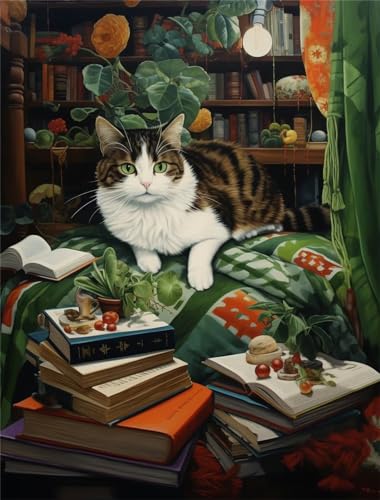 Katze Diamond Painting, 5D Buch Diamond Painting Erwachsene, DIY Diamant Painting Bilder mit Full Diamond Painting Zubehör Stickerei Kunst Set für Zimmer Deko Wohnzimmer, Geschenke für Frauen 30x40cm Katze Diamond Painting, 5D Buch Diamond Painting Erwachsene, DIY Diamant Painting Bilder mit Full Diamond Painting Zubehör Stickerei Kunst Set für Zimmer Deko Wohnzimmer, Geschenke für Frauen 30x40cm von Wanziho