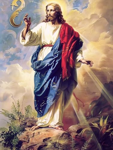 Malen Nach Zahlen Erwachsene Jesus, Malen Nach Zahlen Laub Malen Nach Zahlen Kinder DIY Handgemalt ölgemälde Kit mit Pinseln und Acrylfarbe für Deko Wohnzimmer Geschenke 40x50cm (Rahmenlos) I-6 von Wanziho