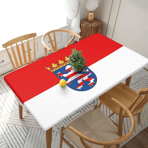 WapNo Rechteckige Tischdecke mit hessischer Flagge, 152 cm, für Party, DJ, Messe, Bankett, Hochzeit WapNo Rechteckige Tischdecke mit hessischer Flagge, 152 cm, für Party, DJ, Messe, Bankett, Hochzeit von WapNo
