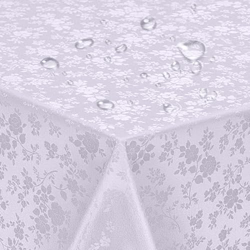 Tischdecke Outdoor Abwaschbar, rechteckig Plastik Tischtuch Tablecloth, Wasserdicht, Wetterfest, Deko für Party, Silvester, Weihnachten, Esstisch, Feste, Esszimmer (Grau, 140X180CM) von Wapasezyar