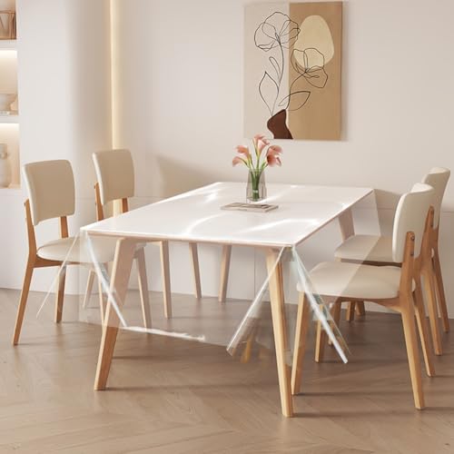 Tischdecke Transparent, Durchsichtige Tischdecke, Tischfolie Durchsichtig PVC 0.13 mm Stark Wasserdicht Abwaschbar Tischschutzfolie, Wunschmaß Tisch Schutzfolie (150 x 180 cm) von Wapasezyar