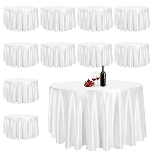 Wapasezyar 10er-Pack Runde Tischdecken Weiß, Weiße Einweg-Tischdecken für Runden Tische, 230 cm / 91 Zoll PEVA Runde Wasserfeste Tischdecke für Geburtstag, Hochzeiten, Bankette oder Restaurants, Party Wapasezyar 10er-Pack Runde Tischdecken Weiß, Weiße Einweg-Tischdecken für Runden Tische, 230 cm / 91 Zoll PEVA Runde Wasserfeste Tischdecke für Geburtstag, Hochzeiten, Bankette oder Restaurants, Party von Wapasezyar