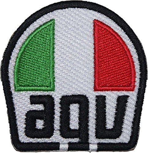 AGV Motocross weiß bestickt abzeichen Patch Aufnäher oder zum Aufbügeln 6,5 cm von Wardah Limited
