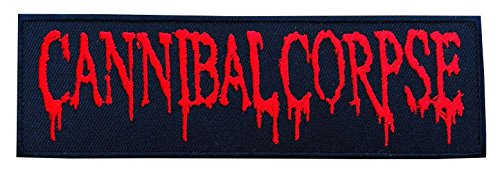 Wardah Limited Cannibal Corpse rot & schwarz bestickt abzeichen Patch Aufnäher oder zum Aufbügeln 12 cm x 4 cm von Wardah Limited