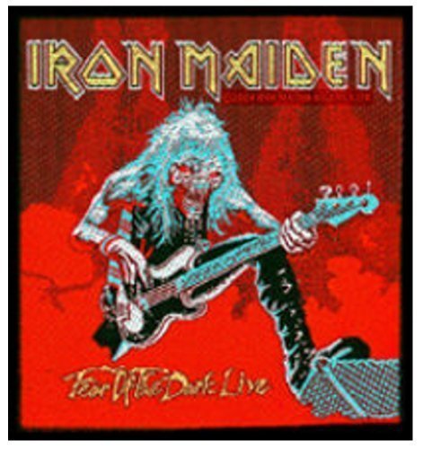 Wardah Limited Iron Maiden Fear of The Dark Live Gesticktes Abzeichen zum Aufnähen oder Aufbügeln, 10 x 11 cm von Wardah Limited