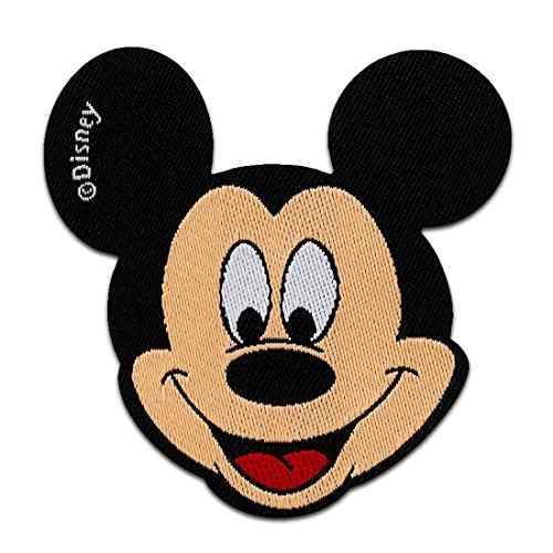 Wardah Limited Mickey Mouse Disney Comic Kinder schwarz besticktes Abzeichen zum Aufnähen oder Aufbügeln, 6,5 cm x 6,5 cm von Wardah Limited