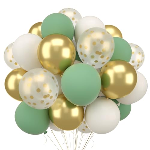 WAREHOUSE 30 Stück 12” Salbei Grün Latex Ballons Luftballons Geburtstag Ballons Helium Luftballons Grün Luftballon Girlande für luftballons hochzeit,ballon girlande, Taufe Deko. von Warehouse