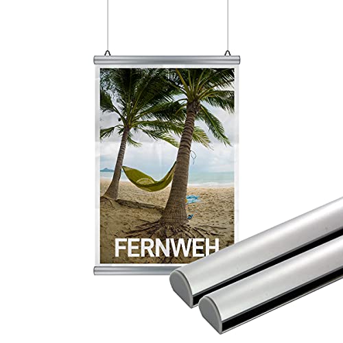 Klemmleiste, Klemmschiene für Poster & Plakate, silber - 6 Größen (ca. 84 cm) von Warenfux24