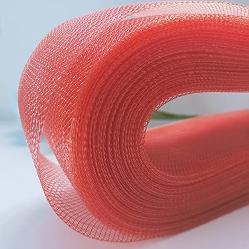 Warmadorn 10,2 cm 45,7 m steifes Polyester-Rosshaar-Geflecht für Polyester, Knochen, Nähen, Hochzeitskleid, Tanzrock, Kleider, Formen, Trimmen, Zubehör (10,2 cm, rot) von Warmadorn