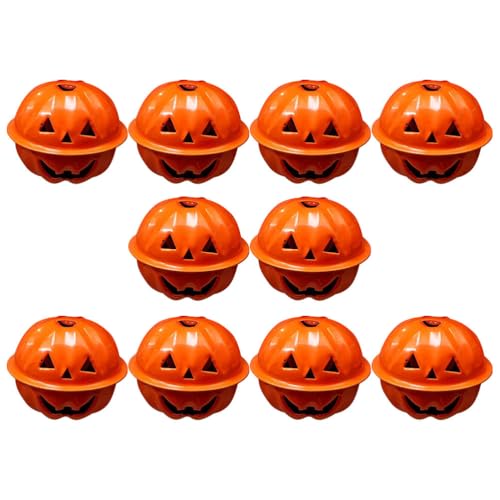Schlüsselanhänger 20 Stück Halloween-Kürbisglocken Halloween-Dekoration -Requisiten Mini-Glocken Kürbis-Glöckchen -Kürbis-Anhänger Festival-Dekoration Baumschmuck von Warmhm