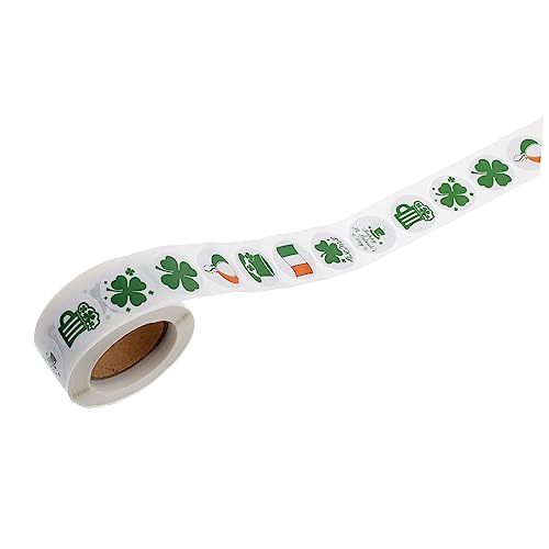Warmhm 1 Rolle St. Patricks Day geschenksticker Sticker Geschenkaufkleber für St Patrick's Day St. Patrick's Day Geschenketikettenaufkleber runder Siegelaufkleber Papier von Warmhm