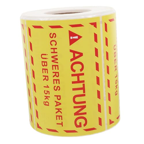Warmhm 1 Rolle Übergewicht Aufkleber Caution Heavy Versandetiketten Wasserfest und Selbstklebend für Verschiedene Paketgrößen Geeignet Sicherer Transport von Schweren Sendungen von Warmhm