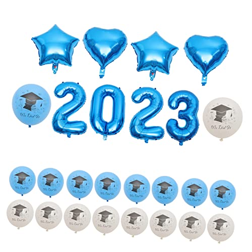 Warmhm 1 Satz 2023 Abschlussballons Dekorationen Und Ö Fest party ballons partyballons Feierliche Dekoration Abschlusshängedekor Luftballons für die Abschlussfeier Emulsion Blue von Warmhm