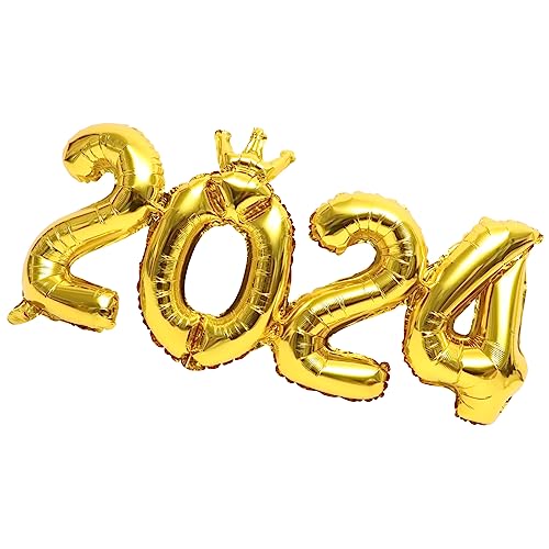 Warmhm 1 Satz 2024 Goldener Ballon 2024 Partydekoration Zahlenballons Aus Folie Goldfolienballons 2024 Neujahrsdekorationen 2024 Kronenballon Partyzubehör 3d Aluminiumfolie Ruskin Riese von Warmhm