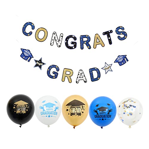 Warmhm 1 Satz Abschluss ziehen Flagge Ballon Neonparty Partyballons Abschlussball-Banner -Banner ballon set luftballons set dekoration Abschlussballon schmückt Latexballon Emulsion von Warmhm