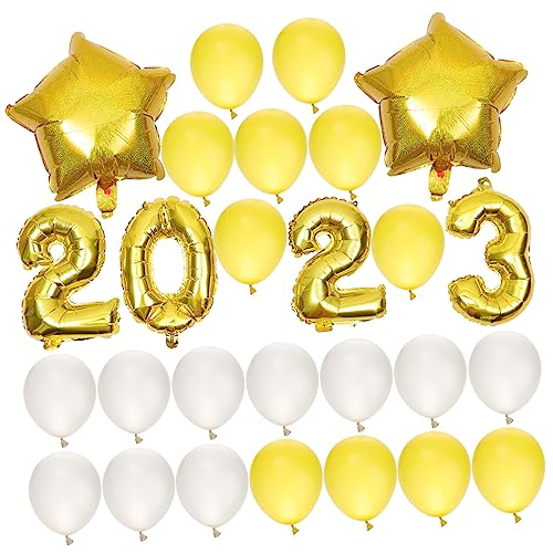 Warmhm 1 Satz Ballon 2023 Frohes neues Jahr Dekorationen 2023 Deckendekor 2022 Ballonabschluss Luftballons Ballons Dekoration Partyballons für das neue Jahr schmücken Requisiten Emulsion von Warmhm