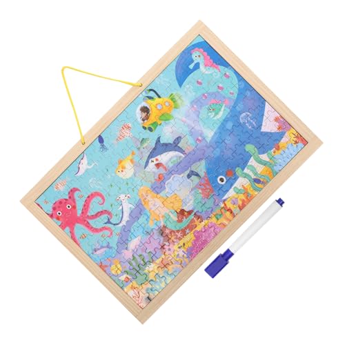 Warmhm 1 Satz Holzpuzzle für Kleinkinder Teiliges mit Zeichenbrett Montessori Lernspiel für Jungen und Fördert Kognitive Fähigkeiten und Hand Augen Koordination Sicher und Lustig von Warmhm