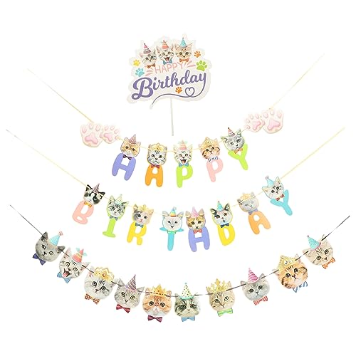 Warmhm 1 Satz Katzengeburtstag Deko Cupcake Topper Geburtstagsbanner für Katzenfeier Hochwertige Stabile Dekoration für Unvergessliche Geburtstagsfeiern von Haustieren Warmhm 1 Satz Katzengeburtstag Deko Cupcake Topper Geburtstagsbanner für Katzenfeier Hochwertige Stabile Dekoration für Unvergessliche Geburtstagsfeiern von Haustieren von Warmhm
