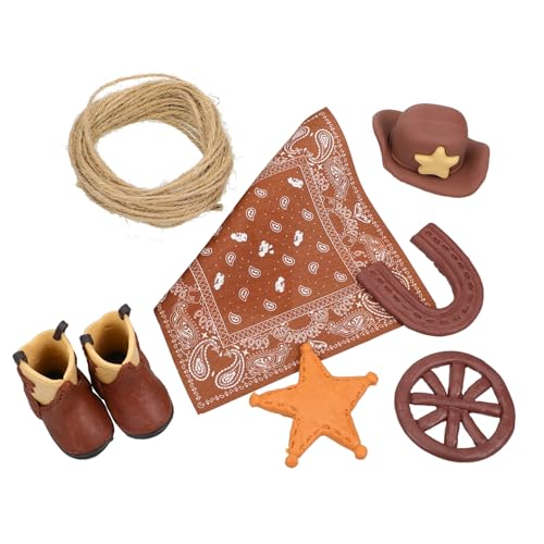 Warmhm 1 Satz Kuchendekoration Cowboy-Party-Dekorationen Cowboy-Kuchendeckel kindergeburtstag deko Cowgirl-Babyparty-Dekorationen westliche Partygeschenke Cowboy-Partygeschenke Plastik von Warmhm