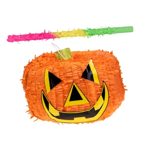 Warmhm 1 Satz Kürbis Piñatas Aufkleber Halloween Groovig Pinata- Geburtstag Piñata Gruseliger Kürbis Konfetti Kürbisse Gruselige Pinata Streamer Kürbis-piñata Papier Orange von Warmhm