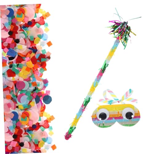 Warmhm 1 Satz Pinata-Zubehör Piñata-Stick für Jungen Geburtstag Piñata Dekor Gläser mehrfarbiger Piñata-Stick Partyzubehör für Kindergeburtstage Mädchen Requisiten schlag den Ball Papier von Warmhm