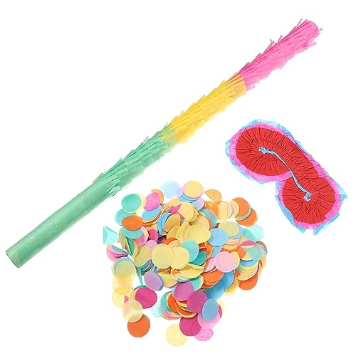 Warmhm 1 Satz Pinata für Kindergeburtstag mit Pinata Stock Bunten Papierbrillen und Konfetti für Partyspiele für Geburtstagsfeiern und Festliche Anlässe Leicht und Handlich von Warmhm