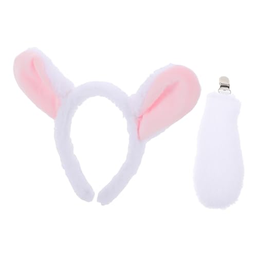 Warmhm 1 Set Flauschiges Schaf-stirnband- -set Für Erwachsene Kopfbedeckung Lammohren Und Ohren-stirnband von Warmhm