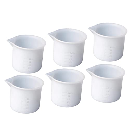 Warmhm 1 Satz Silikon Messbecher Mit Epoxidharz Mischbecher Für Diy Bastelarbeiten Wiederverwendbare Und Antihaftbeschichtete Becher Für Präzises Von Harz Und Farbe 6 Stück von Warmhm
