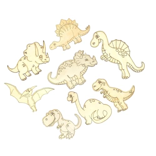 Warmhm 1 Satz Teiliges Unlackierte Holz Dinosaurier Ausschnitte Diy Holz Dinosaurier Dekoration Für Kreative Bastelprojekte Und Kinderhobbys Für Geburtstage Und Feiertage 8 Stück von Warmhm