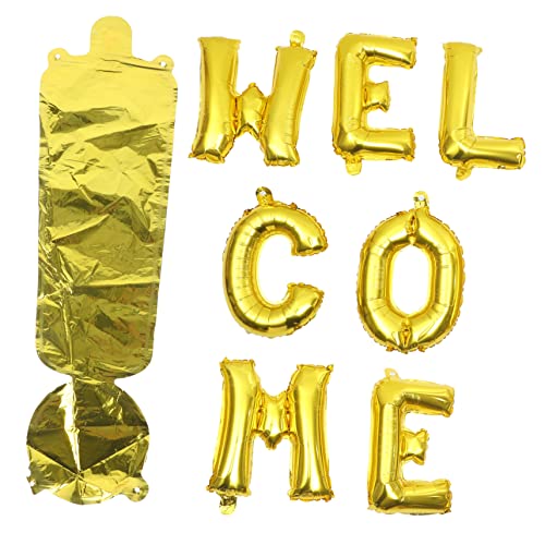 Warmhm 1 Satz willkommene Partydekoration Brief Fiesta Dekorationen luftballons back to school Ballonkunst balongas Folienballons Party-Layout-Requisiten Aluminiumfolie Golden von Warmhm