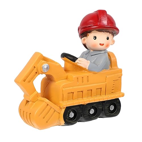 Warmhm 1 Stück Baggerspielzeug Geburtstagstorte Dekoration Desktop-ornament Mikrolandschaftsornament Kuchendekoration Kuchenverzierung Geburtstagstorte Topper Harz von Warmhm