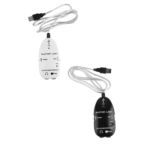 Warmhm 1 Stück Guitar Audio Kabel Tragbares Verbindungs Kabel für Gitarre Langlebiges Geräuschfreies Design für Männer und Frauen für Musiker und Gitarristen Weiß von Warmhm