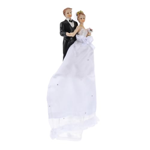 Warmhm 1 Stück Hochzeit Cake Topper Dekofigur Brautpaar aus Resin Lebendige Tortenfigur für Hochzeitsfeier Effektvolle Kuchenverzierung für Desserttisch Hochzeitsdekoration von Warmhm