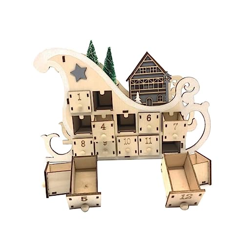 Warmhm 1 Stück Tägiger Holz Adventskalender Schlittenform Kreative Weihnachtsdekoration für Zuhause Lichteffekt für Festliche Warmhm 1 Stück Tägiger Holz Adventskalender Schlittenform Kreative Weihnachtsdekoration für Zuhause Lichteffekt für Festliche von Warmhm