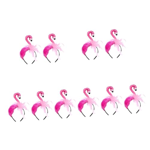 Warmhm Make-up-Stirnbänder 10 Stk Flamingo-stirnband Haarschmuck Feder Requisiten Aufblasbar Bankett Bandana Stirnband von Warmhm