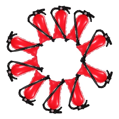 Warmhm 10 Stück Feuerlöscherballon Party Löschballon geformt Glücklich Fiesta luftballons deko aufgeblasenes Aufblasbares Feuerlöschspielzeug Aluminiumfolie rot von Warmhm