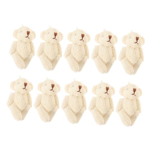Warmhm 10 Stück Kleiner Plüsch Bär Puppe Selbstgemacht Zubehör für Kleidung Mützen und Schals Bärenornament für Bastelarbeiten von Warmhm