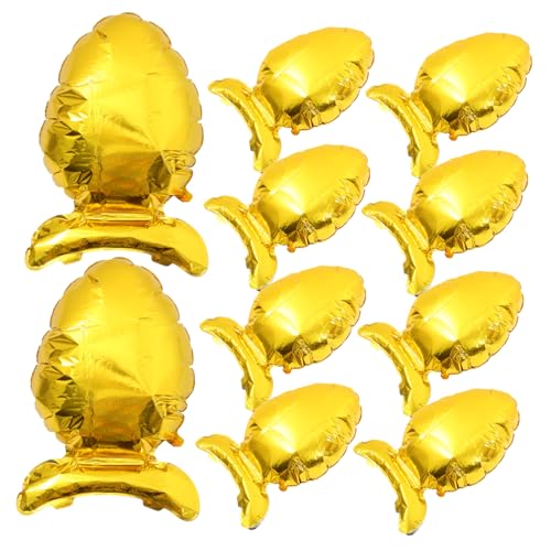 Warmhm 10 Stück Osterei-luftballon Aus Aluminiumfolie Party Oh Osterballon Weiß Mubarak Eier Für Dekorationen Und Frühling Schmücken Modern Kernstück Creme Hallo Ostervorräte Golden von Warmhm