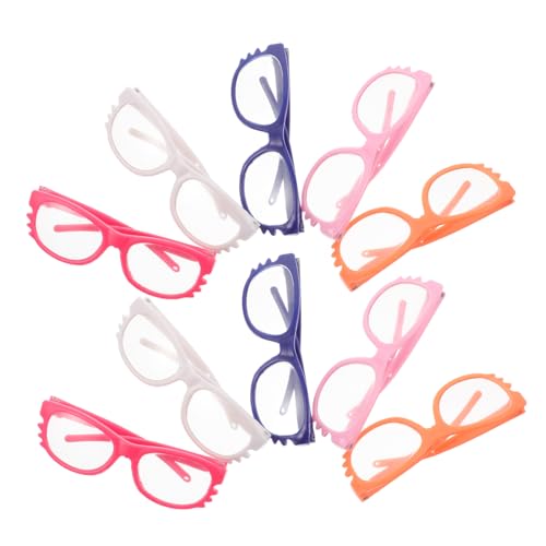 Warmhm 10 Stück Puppe Brille Puppe Requisiten Für Die Weihnachtsfotokabine Haustier Häkelbrille Zubehör Für Die Puppenherstellung Weihnachts-fotoautomaten-Requisiten Plastik von Warmhm
