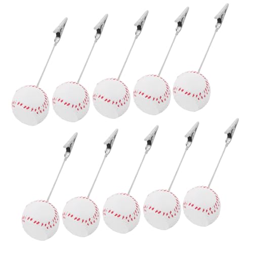 Warmhm 10 Stück Teiliges Baseball Memo Clips aus Strapazierfähigem Harz Vielseitige Tischkartenhalter mit Krokodilclip Leicht und Portabel für Sportveranstaltungen und Partydekorationen von Warmhm