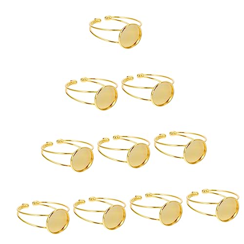 Warmhm 10 Stück Teiliges Runde Einstellbare Armreif Basis Schmuck Tray DIY Armband Lünette für Kreative Schmuckherstellung Langlebiges Material für Personalisierte Bastelprojekte von Warmhm