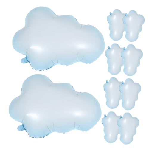 Warmhm 10 Stück Wolkenballon enthalten Party Dekoration lustig Farbe Oh Ballondekor Wolke aufblasbare Ballons Geburtstagsversorgung dekorativer Luftballon Aluminiumfolie Himmelblau von Warmhm