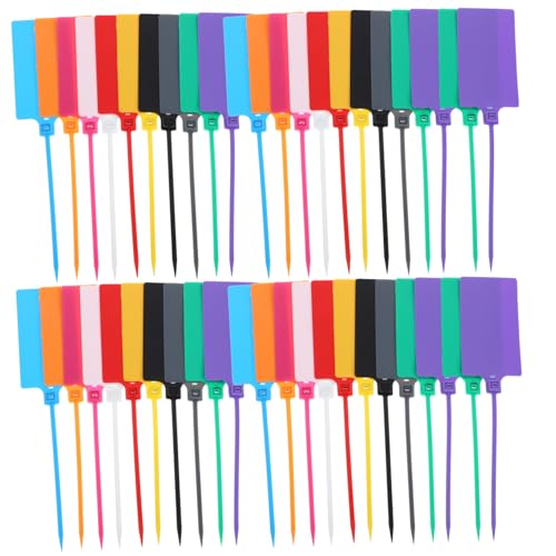 Warmhm 100 Stück Bunte Anhänger Stabile Kunststoff Kabelanhänger für Beschriftung und Sortierung von Kabeln Drahtetiketten Selbstklebende Versandtags für Lager und von Warmhm